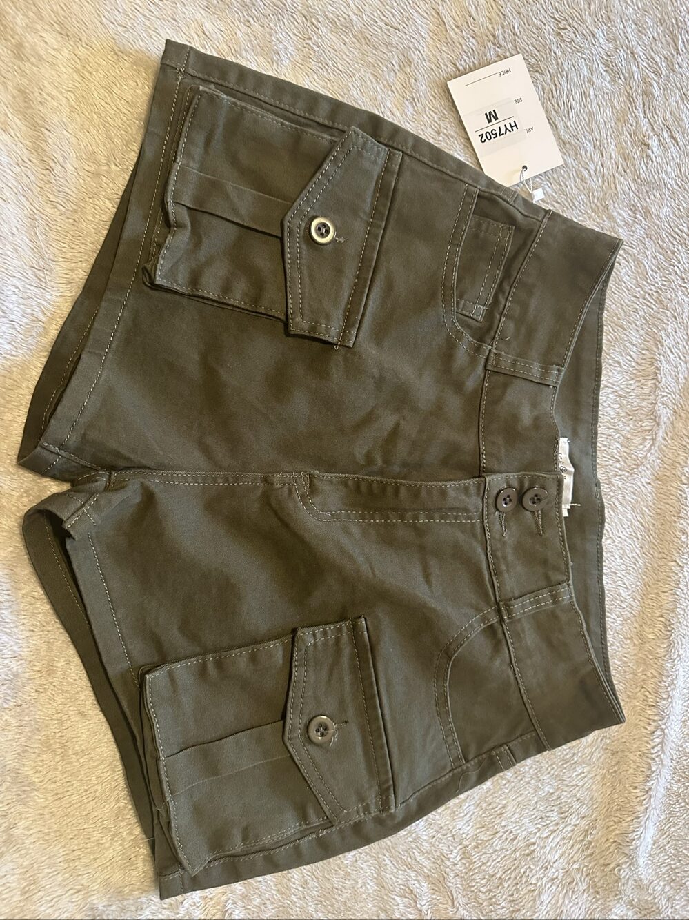 Nail Collection Olive Green Cargo Shorts Medium